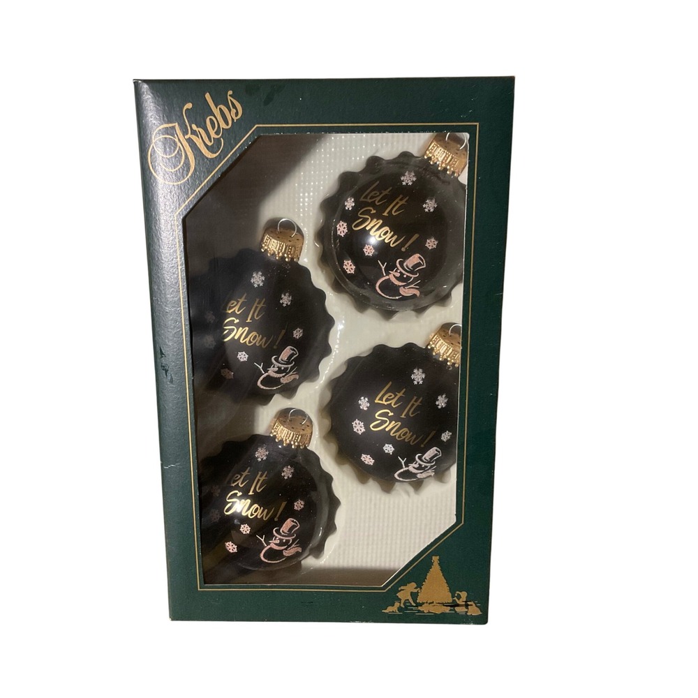 Krebs Glass Ornaments Unisex OS Black Excellence Let It Snow 2.625in